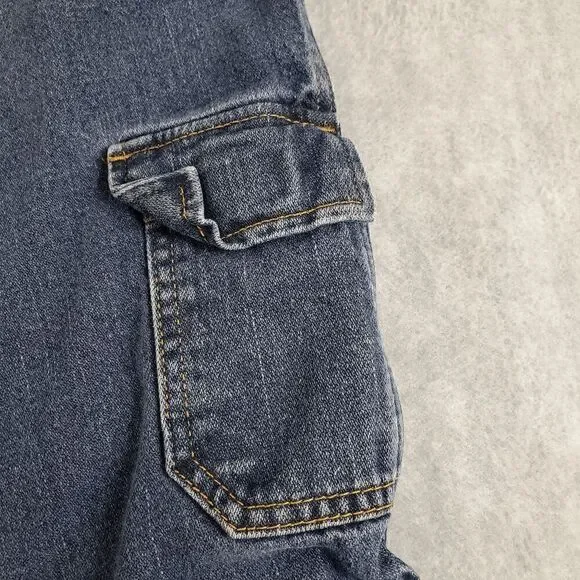 Vintage Eddie Bauer Shorts Mens 36 Blue Cargo Dark Wash Denim - Picture 9 of 10